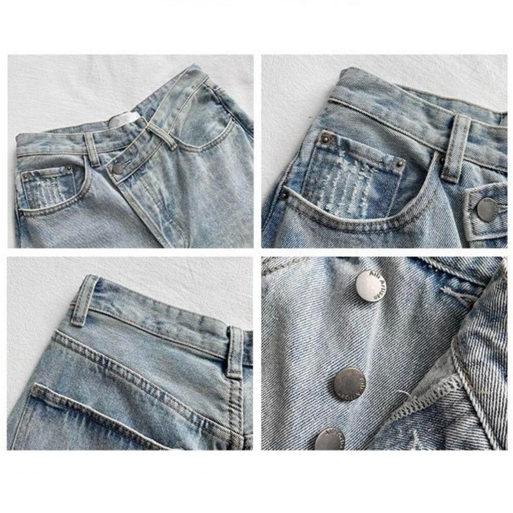 Aili Artisan YesStyle Jean Asymmetrical Jeans
